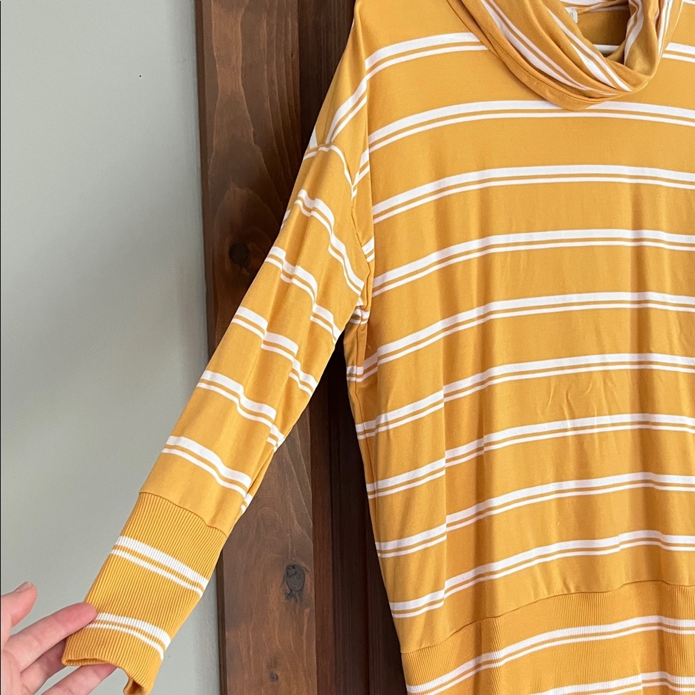 Garnet Hill Yellow and White Striped Sweater - Picture 2 of 6